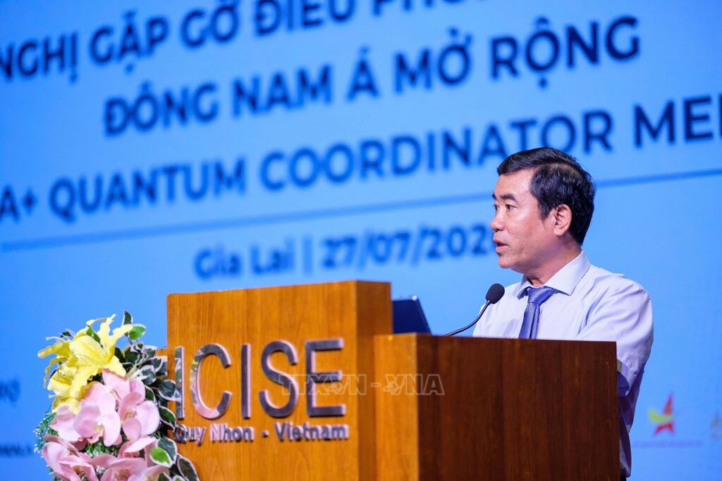 Phó Giám đốc Sở Khoa học Công nghệ, Tiến sỹ Nguyễn Hữu Hà phát biểu. (Ảnh: Sỹ Thắng/TTXVN)