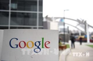 Biểu tượng Google tại trụ sở ở Mountain View, California, Mỹ.