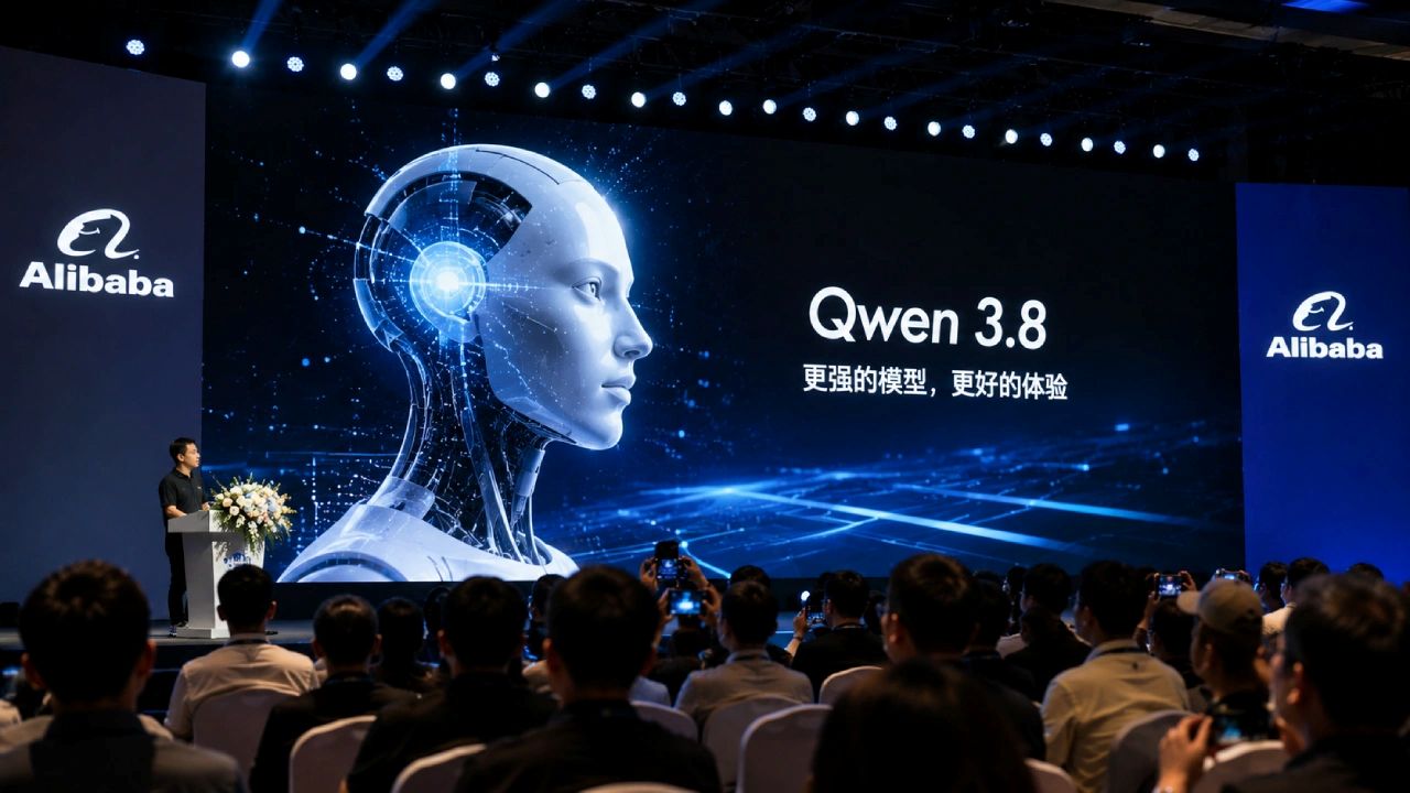 Lễ ra mắt mô hình AI Qwen 3.8 tại Thượng Hải, Trung Quốc (Ảnh: Techgenyz/TTXVN) Lễ ra mắt mô hình AI Qwen 3.8 tại Thượng Hải, Trung Quốc (Ảnh: Techgenyz/TTXVN)