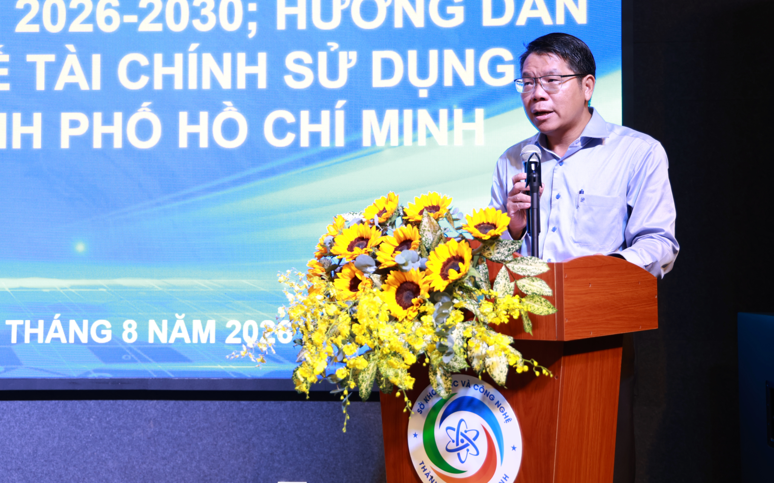 Ông Lê Văn Thăng, Giám đốc Sở KH&CN TP Hồ Chí Minh phát biểu tại hội nghị gần đây. (Ảnh: Lưu Niệm/Báo Tin tức và Dân tộc) Media
