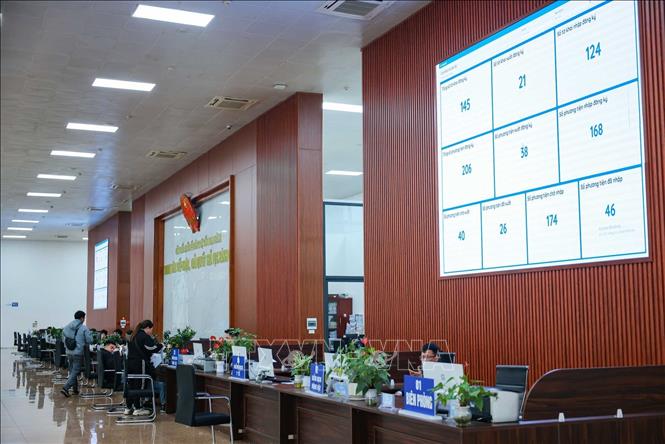 Trung tâm tiếp nhận, giải quyết thủ tục hành chính Cửa khẩu quốc tế đường bộ số II Kim Thành. (Ảnh: Hoàng Hiếu/TTXVN)