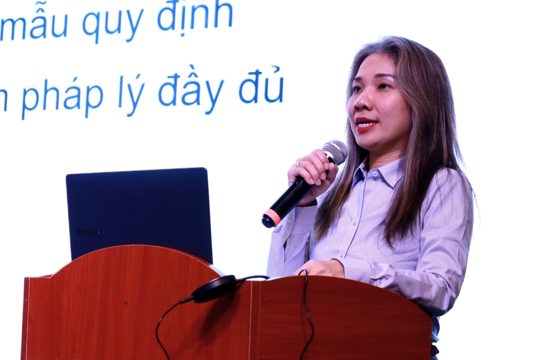 Bà Trần Thị Kim Liên, Phó Trưởng phòng Quản lý Sở hữu trí tuệ và Đổi mới sáng tạo (Sở KH&CN TP Hồ Chí Minh). (Ảnh: Lưu Niệm/Báo Tin tức và Dân tộc) Media