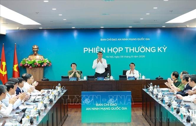 Sáng 6/8/2026, Thủ tướng Lê Minh Hưng, Trưởng ban Chỉ đạo An ninh mạng quốc gia chủ trì cuộc họp thường kỳ của Ban Chỉ đạo An ninh mạng quốc gia. (Ảnh: Dương Giang/TTXVN)