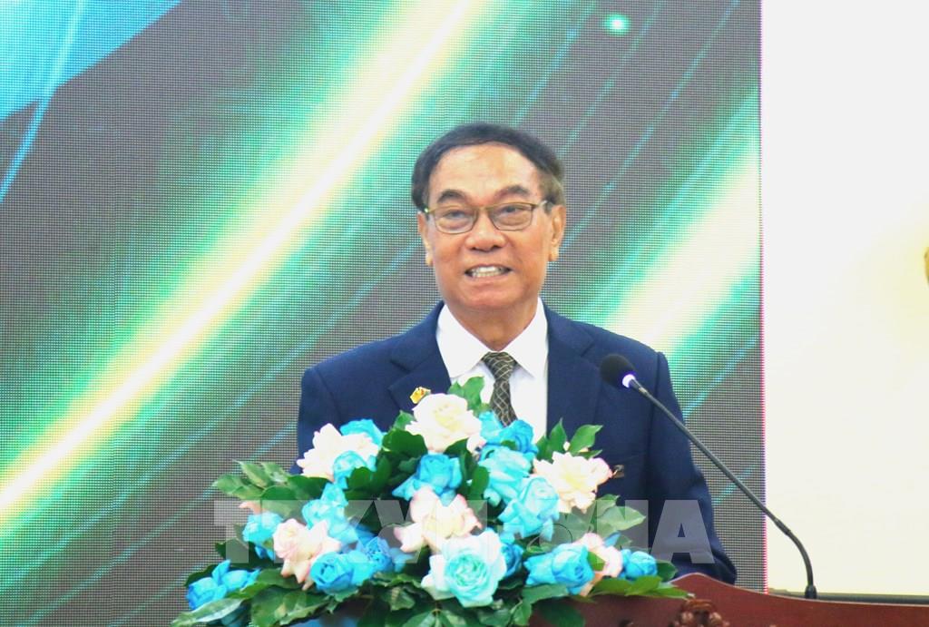 TS. Bùi Văn Quyền, Viện trưởng Viện Chống gian lận thương mại và hàng giả phát biểu tại sự kiện. (Ảnh: Hương Giang - TTXVN)