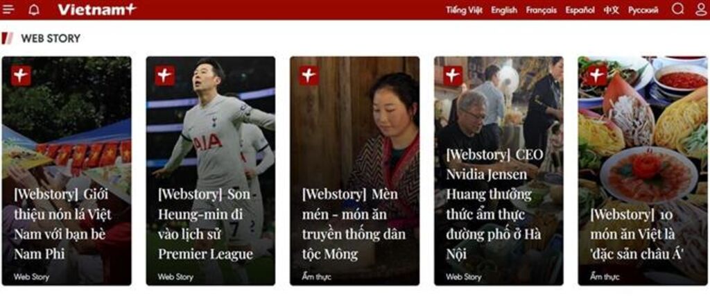 Với CMS mới, báo điện tử VietnamPlus là đơn vị báo chí đầu tiên ở Việt Nam đăng tải các bài viết, video dạng WebStory, Shorts Video. (Ảnh: TTXVN)