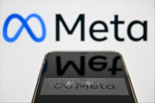 Biểu tượng của tập đoàn Meta. Ảnh: AFP/TTXVN.