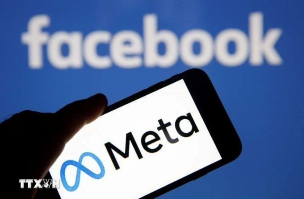Biểu tượng của tập đoàn Meta. Ảnh: Getty Images/TTXVN