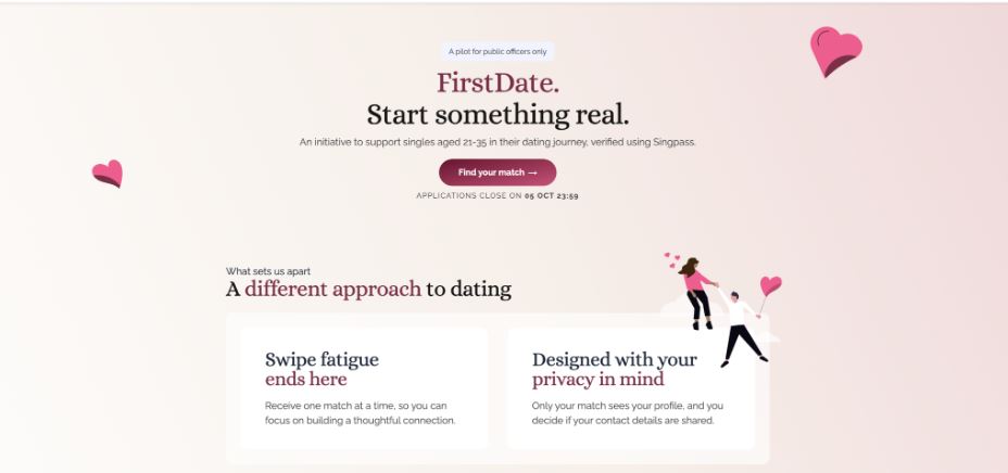 Giao diện khảo sát của nền tảng FirstDate, nơi người tham gia cung cấp thông tin về sở thích, thói quen, giá trị và tiêu chí lựa chọn đối tượng để hệ thống xác định mức độ tương thích. (Ảnh: FirstDate/GovTech Singapore) Giao diện khảo sát của nền tảng FirstDate, nơi người tham gia cung cấp thông tin về sở thích, thói quen, giá trị và tiêu chí lựa chọn đối tượng để hệ thống xác định mức độ tương thích. (Ảnh: FirstDate/GovTech Singapore)