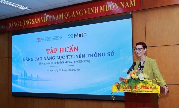 Bà Kaiya Waddell, Giám đốc Quan hệ Đối tác khu vực châu Á - Thái Bình Dương Tập đoàn Meta. (Ảnh: Bộ Công Thương)