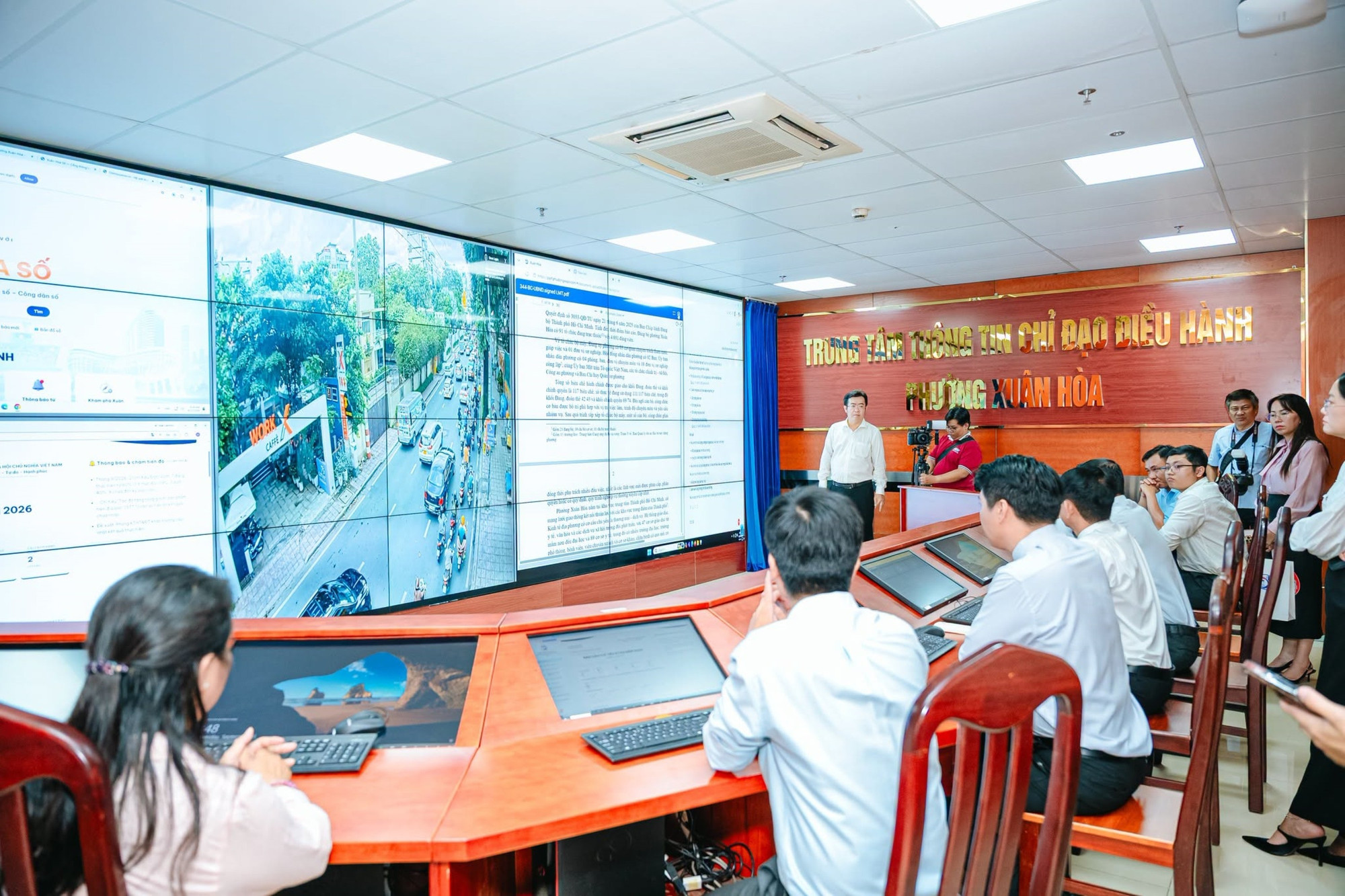 Trung tâm Điều hành thông minh (IOC) phường Xuân Hòa (TP Hồ Chí Minh) vừa đưa vào hoạt động ngày 25/9/2026. Ảnh: PXH