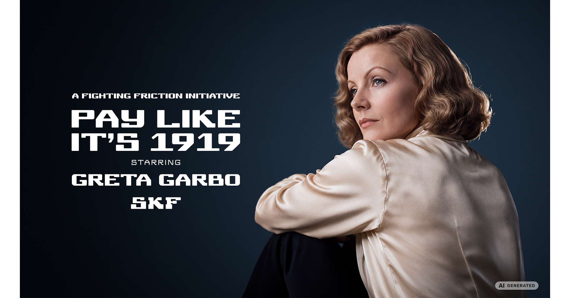 Hình ảnh Greta Garbo trong chiến dịch quảng cáo mới của Tập đoàn SKF Group về giải pháp vòng bi từ tính. (Ảnh: prnewswire.com)