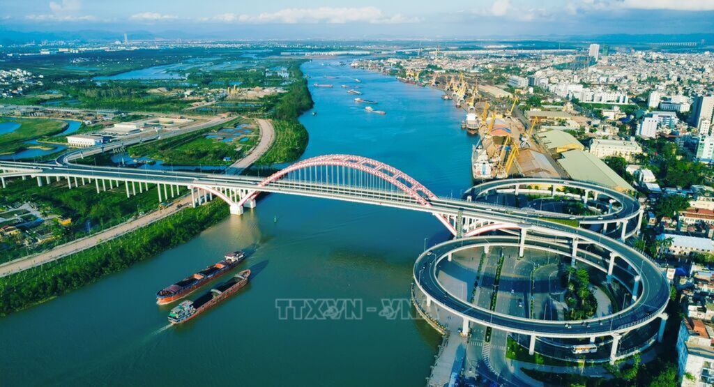 Cầu Hoàng Văn Thụ, thành phố Hải Phòng. (Ảnh: TTXVN phát)