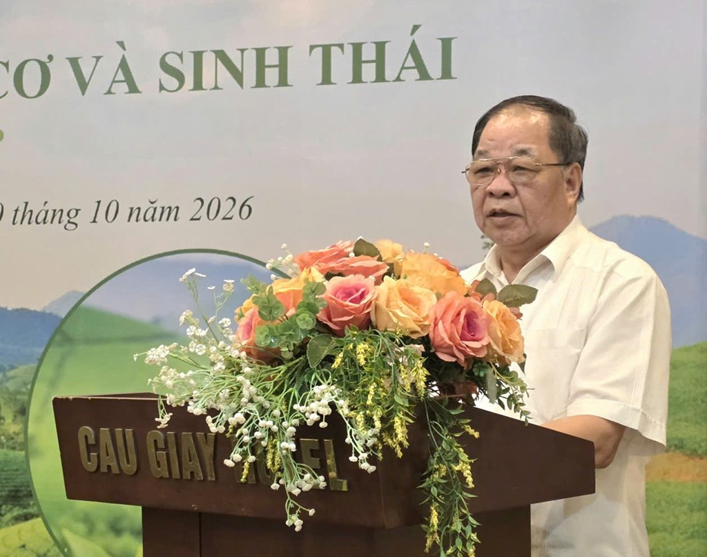 Ông Hà Phúc Mịch, Chủ tịch Hiệp hội Nông nghiệp Hữu cơ Việt Nam (VOAA) phát biểu. (Ảnh: Bích Hồng/Bnews/vnanet.vn)